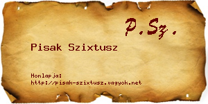 Pisak Szixtusz névjegykártya